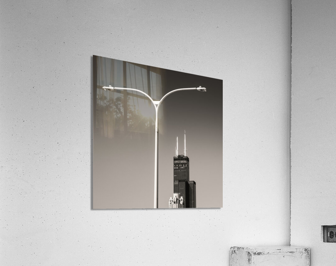 Willis Tower and Lamp Acrylic Print
