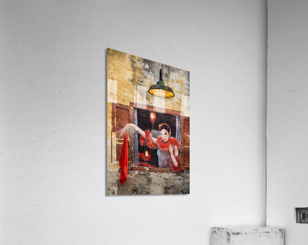 Woman with a Red Scarf Acrylic Print