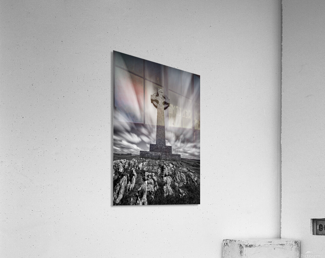Llanddwyn Island Celtic Cross Acrylic Print