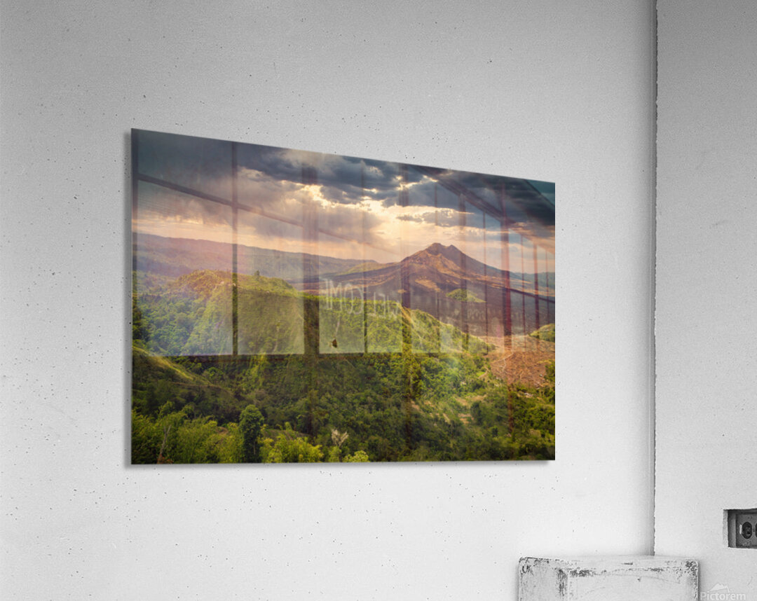 View towards Mount Merapi Impression acrylique