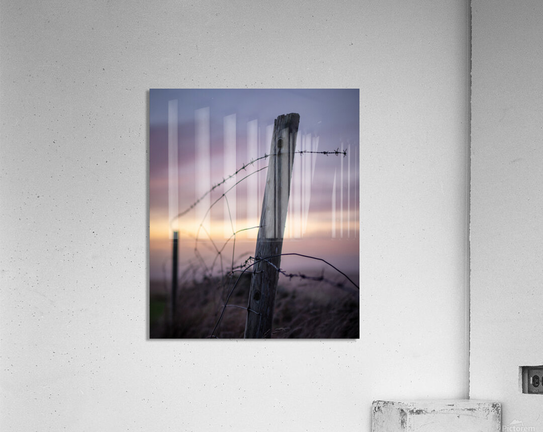 Anglesey Fence at Sunset Acrylic Print