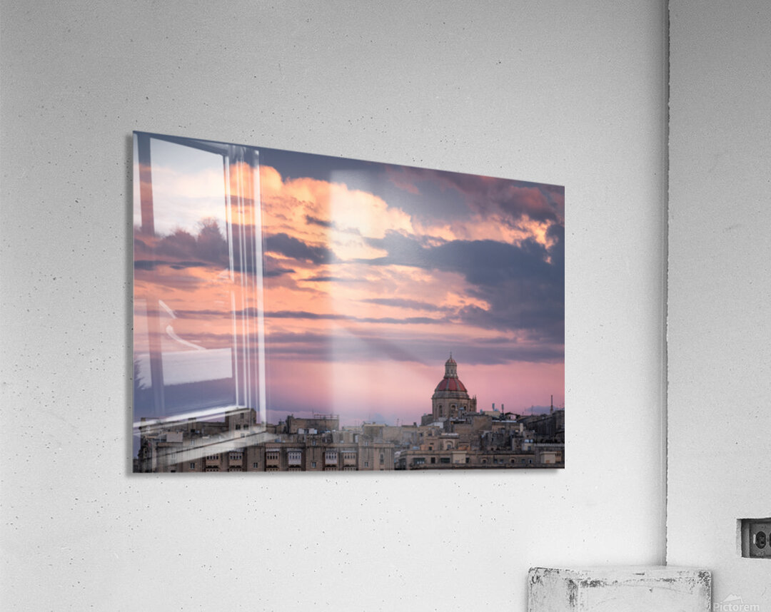 Last Light Over Valletta Impression acrylique