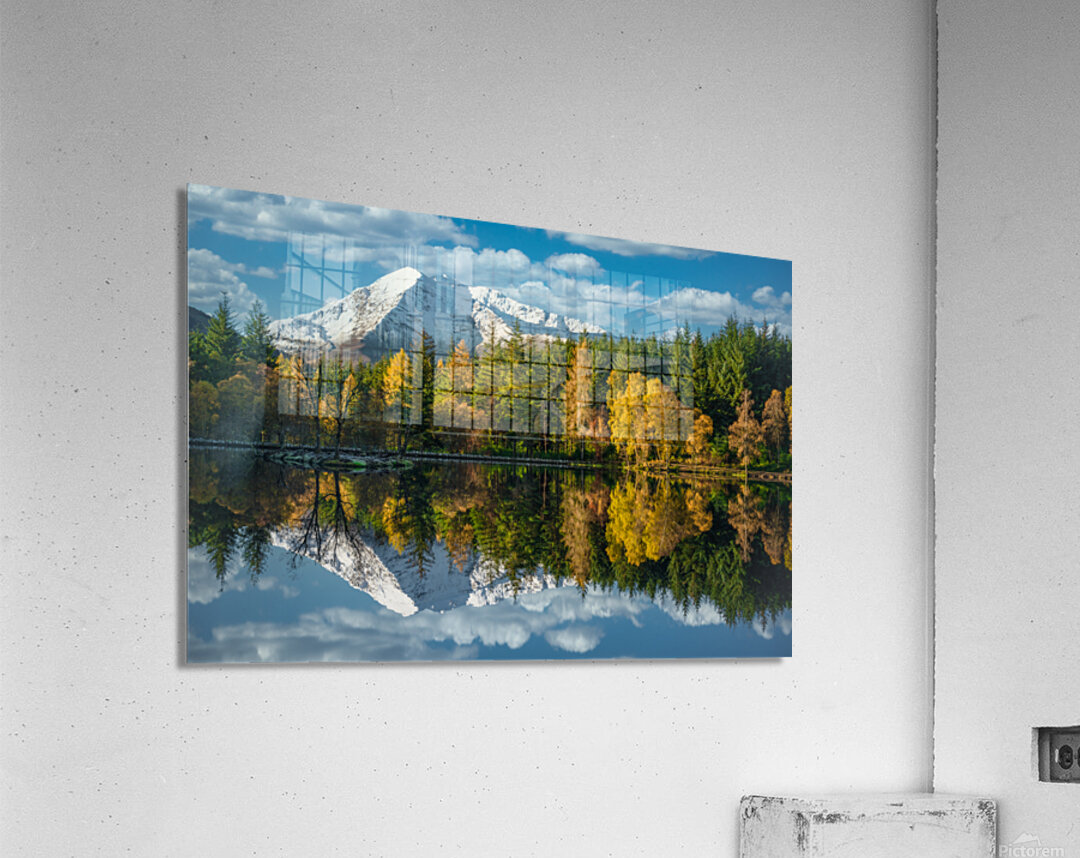 Autumn Reflection on Glencoe Lochan Acrylic Print