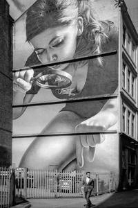 Girl with Magnifying Glass and subject