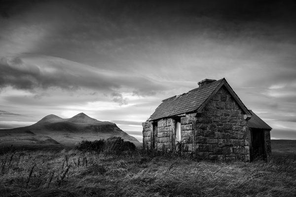 Elphin Bothy and Cul Mor Print