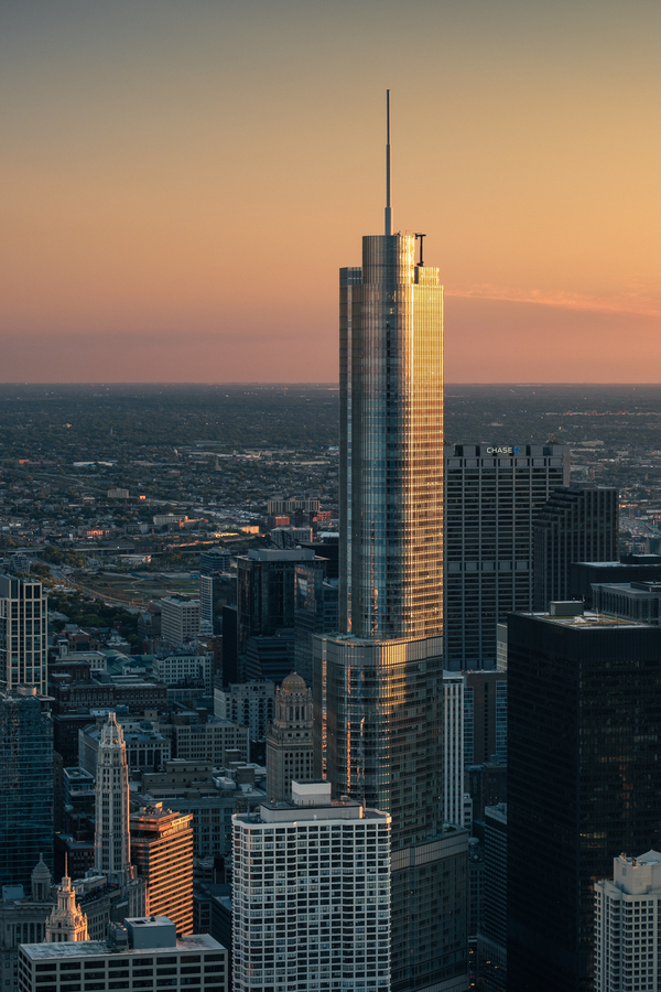 Trump Tower Chicago Sunset Print