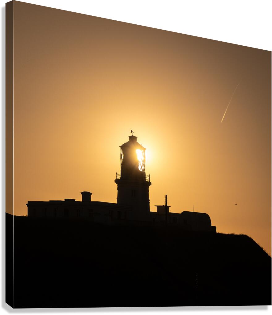 Strumble Head Lighthouse Silhouette Canvas Print