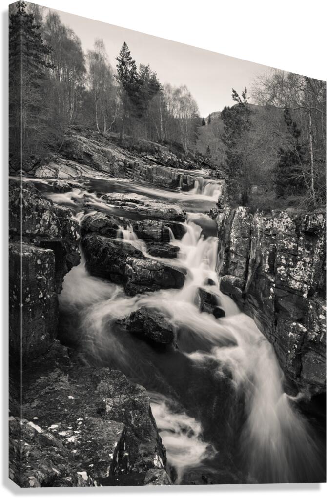 Black Water Falls Canvas Print