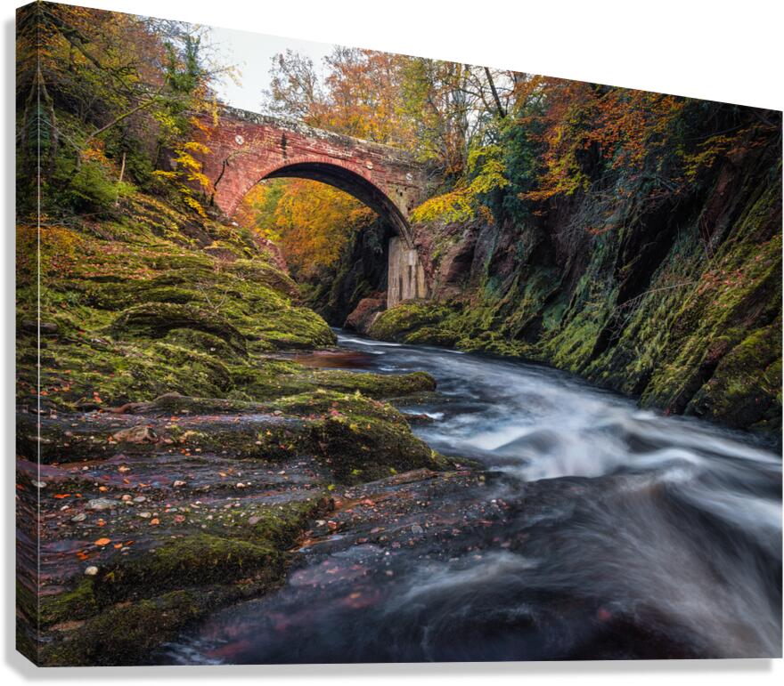 Autumn at Gannochy Bridge Canvas Print