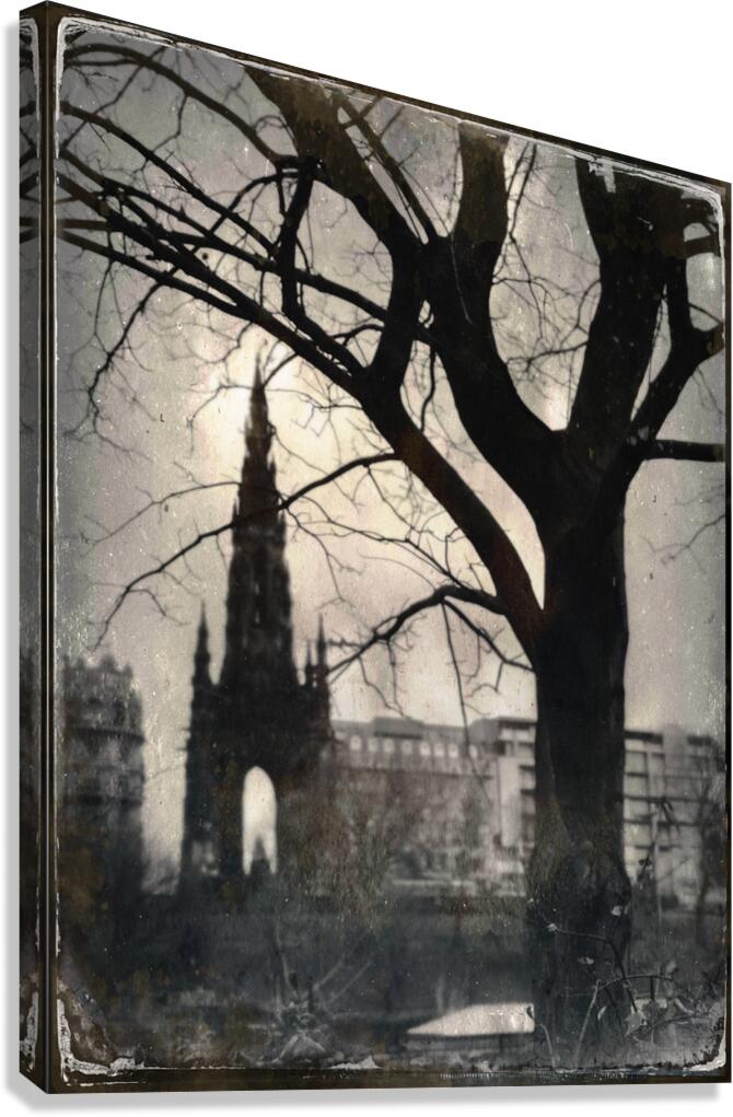 Scott Monument Silhouette Canvas Print