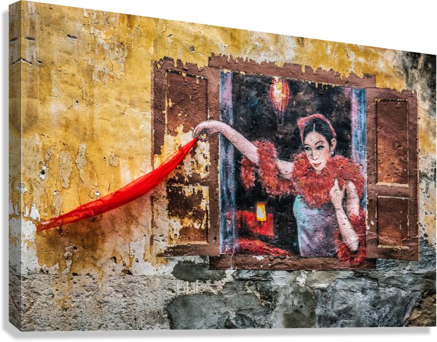 Lady with Red Scarf Canvas Print