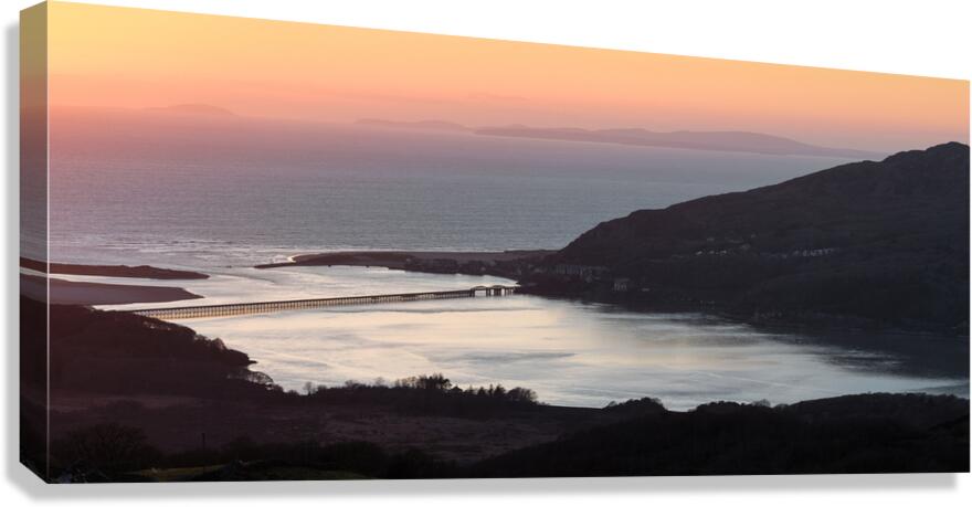 Barmouth Bridge at Sunset Canvas Print