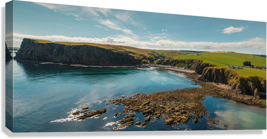 Pennan Coastline Panorama Canvas Print