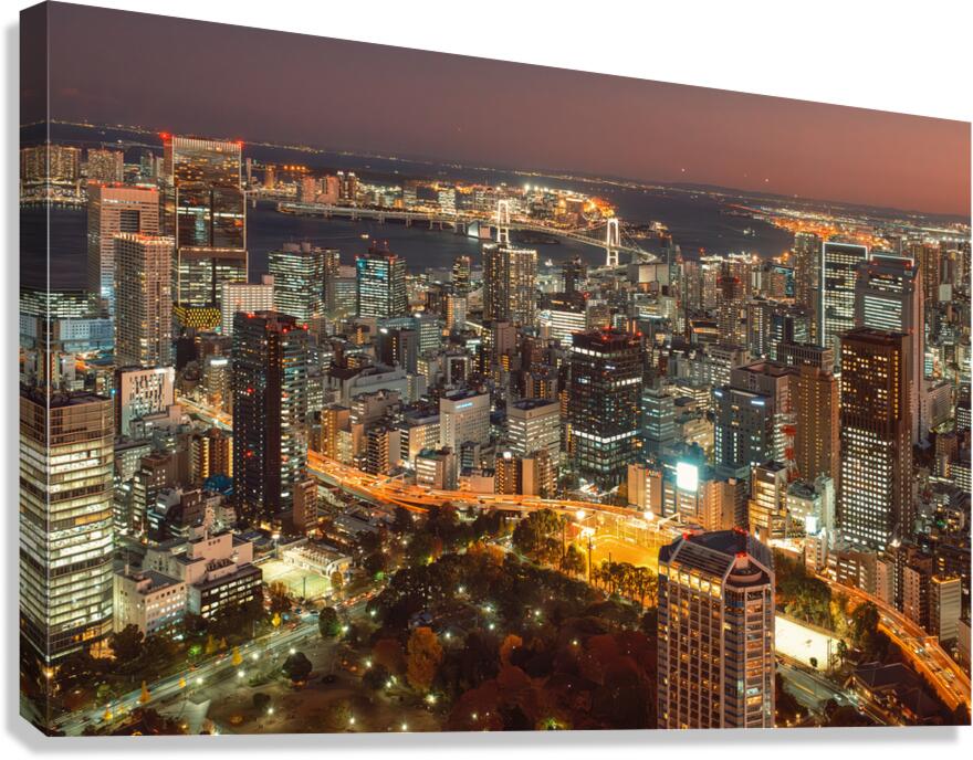 Nightfall Over Tokyo Bay Canvas Print
