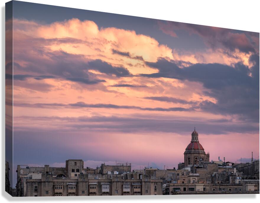 Last Light Over Valletta Canvas Print