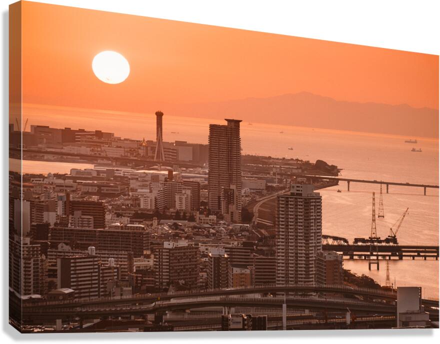 Osaka Bay Sunset Canvas Print