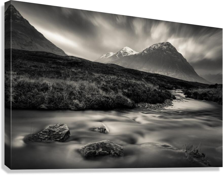 River to The Buachaille Canvas Print