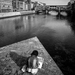 Sketching the Ponte Vecchio