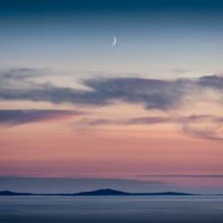 Crescent Moon Over North Uist