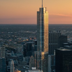Trump Tower Chicago Sunset