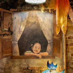 Window Girl with Fish