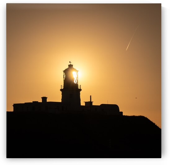 Strumble Head Lighthouse Silhouette by Dave Bowman