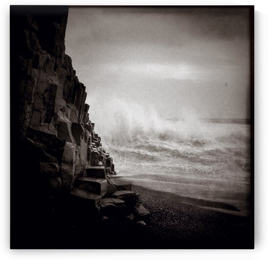 Vik Beach Stormy Sea by Dave Bowman