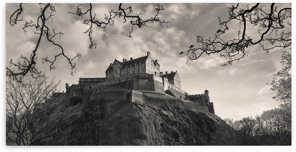 Edinburgh Castle in Monochrome by Dave Bowman