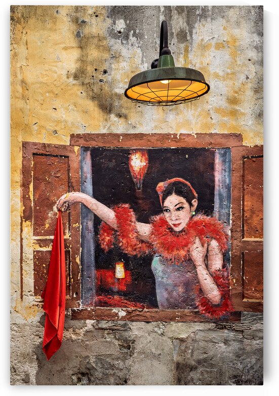 Woman with a Red Scarf by Dave Bowman