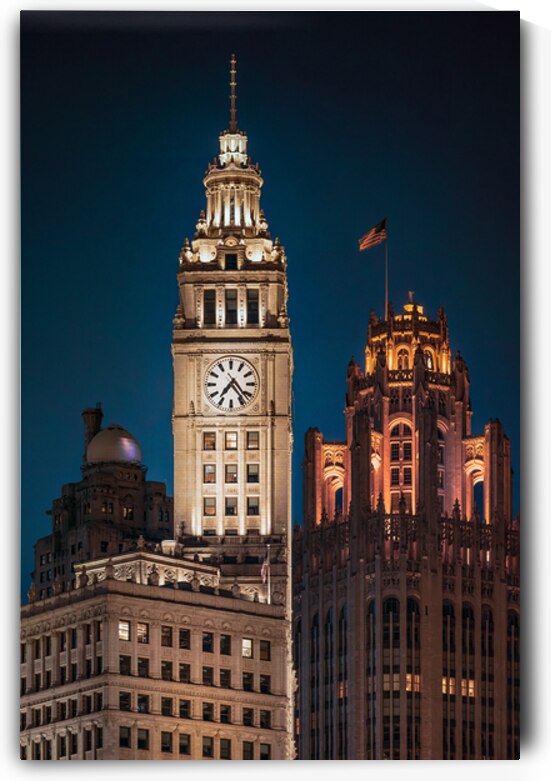 Wrigley Building Clock Tower by Dave Bowman