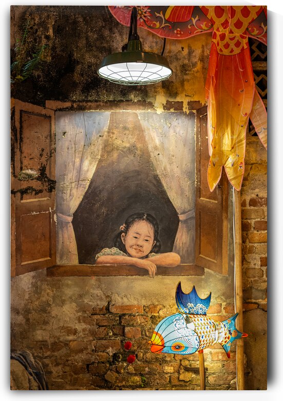 Window Girl with Fish by Dave Bowman