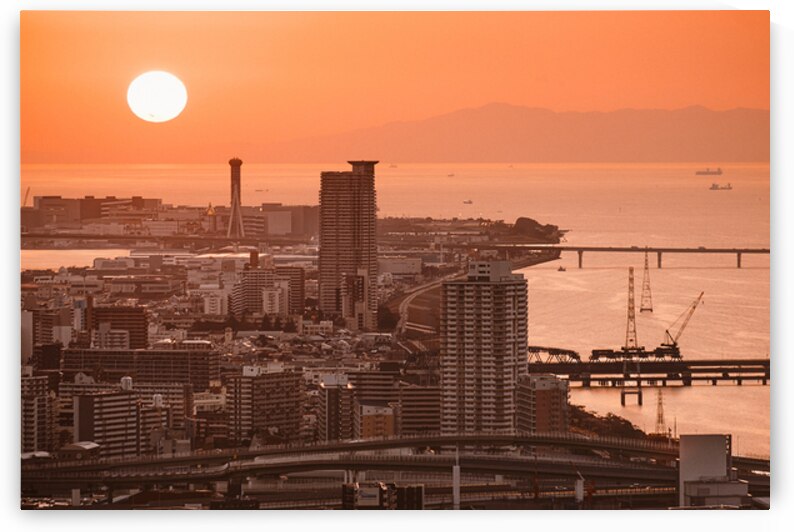 Osaka Bay Sunset by Dave Bowman