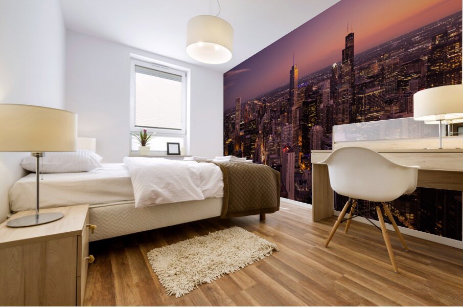 Chicago at Dusk Mural print