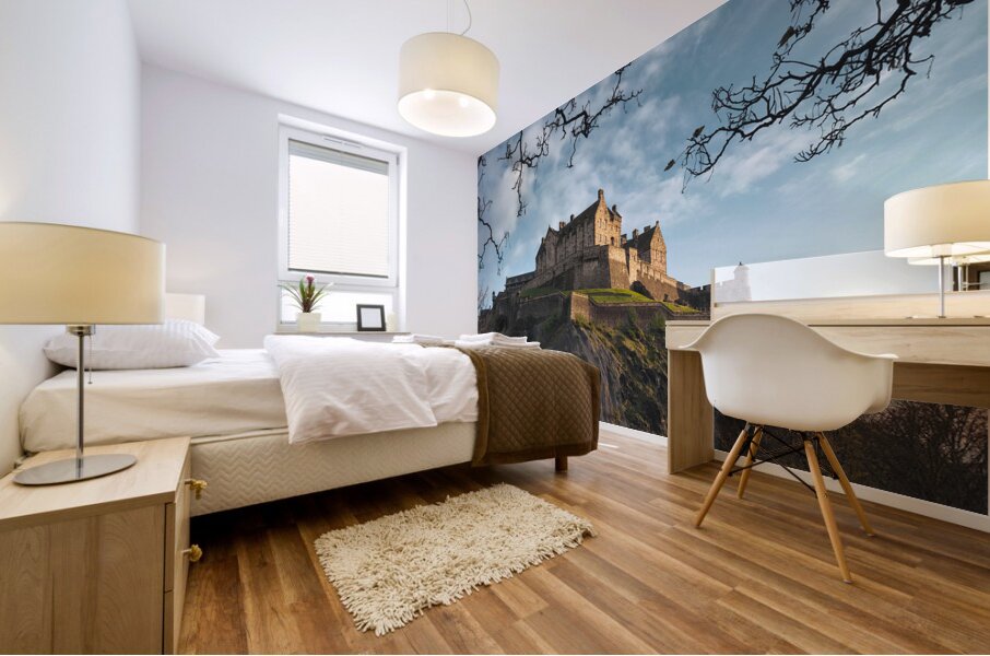 Edinburgh Castle from Princess St Gardens Mural print