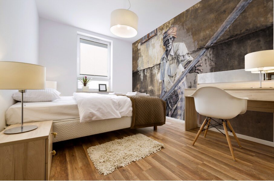 The Indian Boatman Mural print