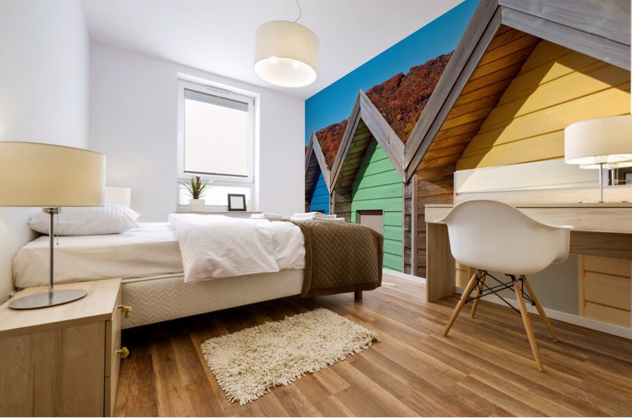 Blyth Beach Huts Mural print
