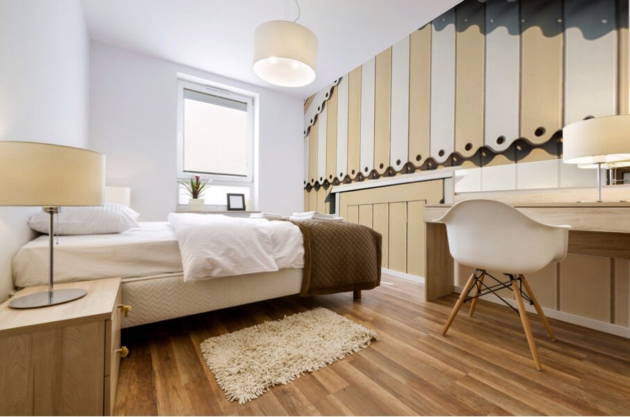 Yellow Beach Hut Mural print