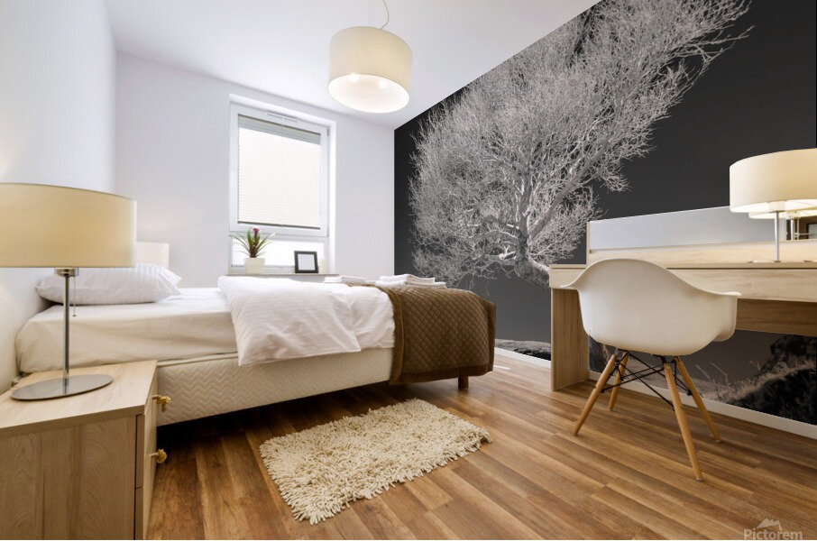 Highland Tree and Peak Mural print