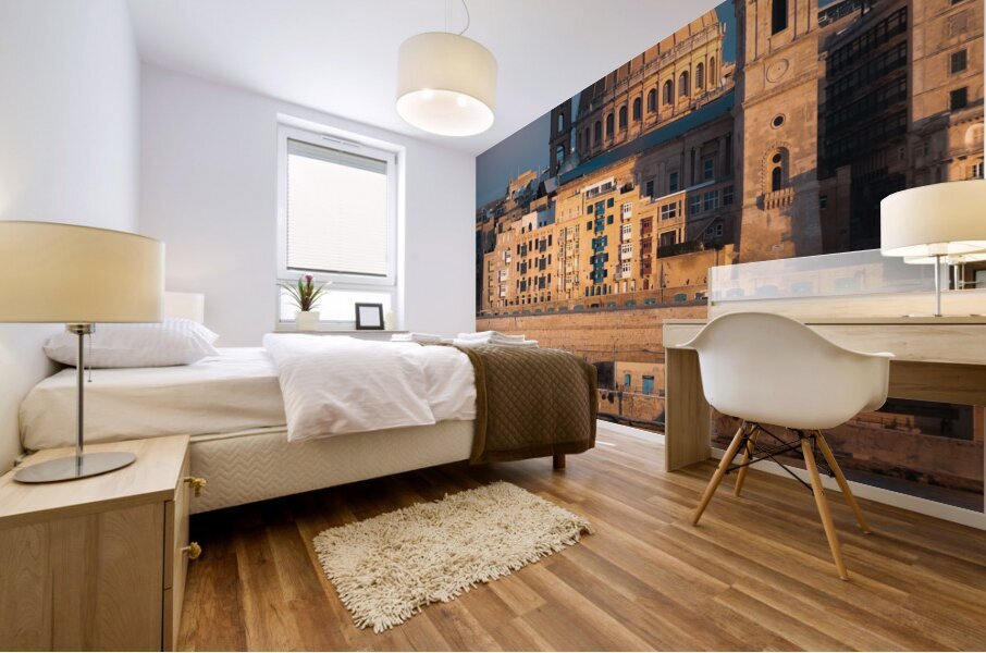 Evening Sunlight on Valletta Mural print
