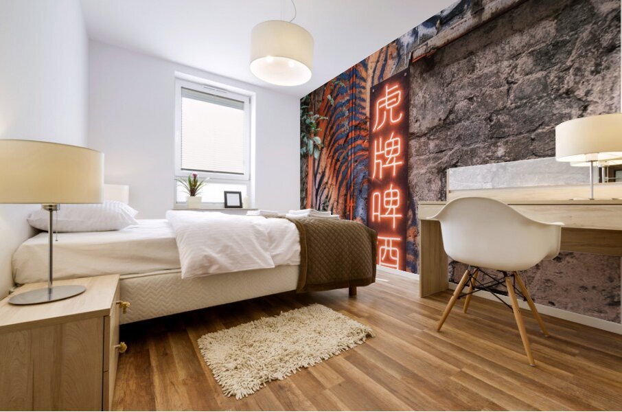 Wall Tiger Mural print