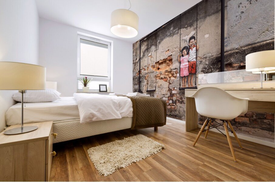 Children on a Swing Mural print