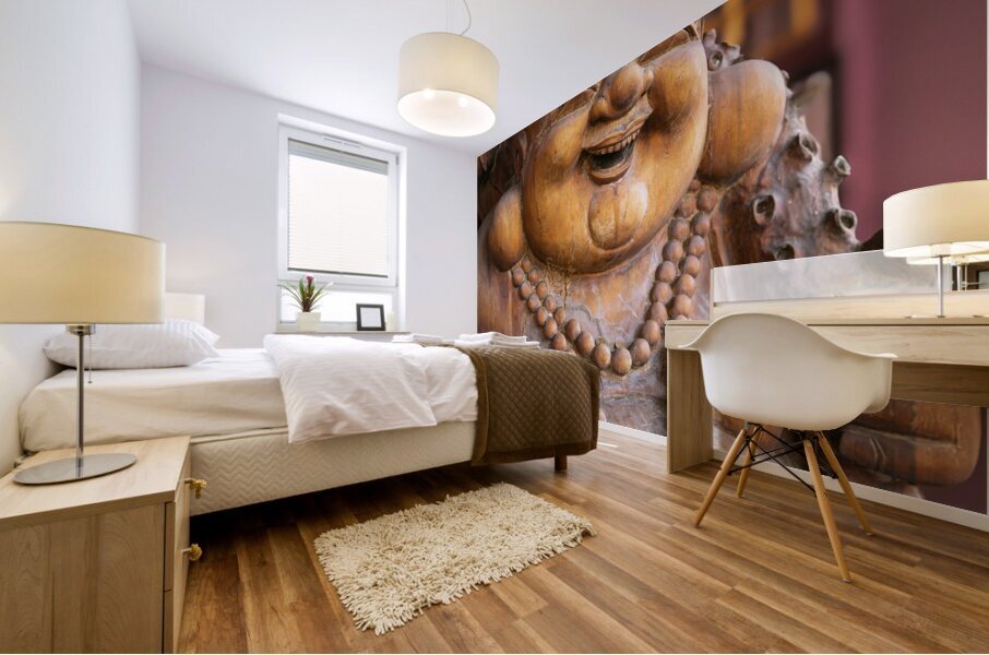 Wooden Buddha Mural print