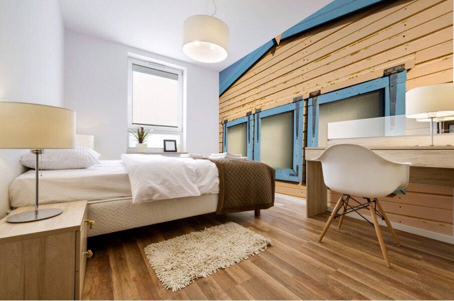 Three Blue Windows Mural print