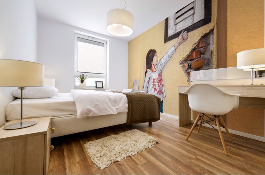 Ipoh Girl and Shutter Mural print