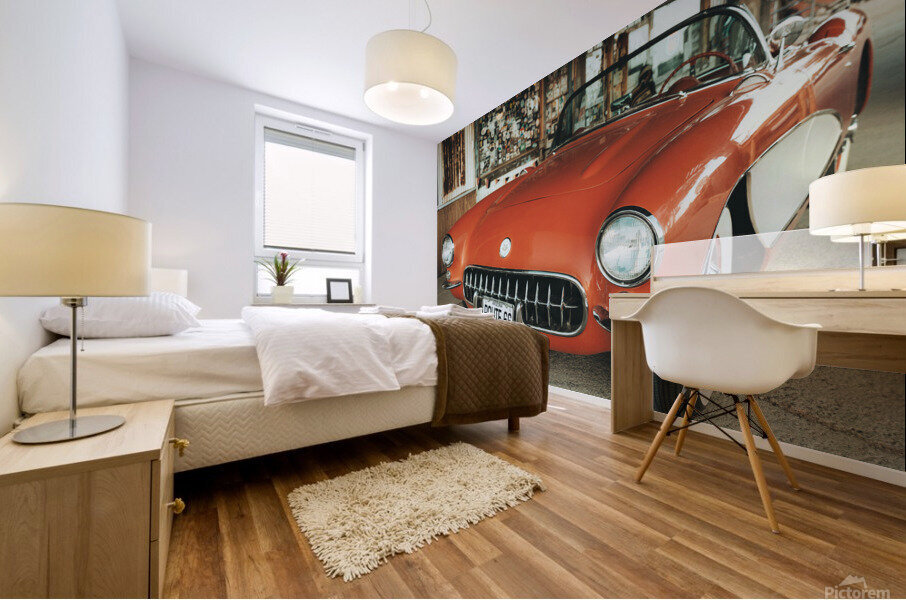 Route 66 Classic Corvette Mural print