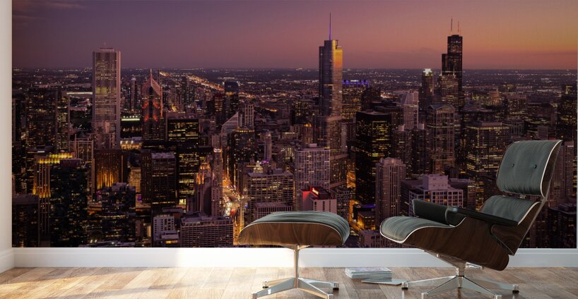 Chicago at Dusk Wall Murals