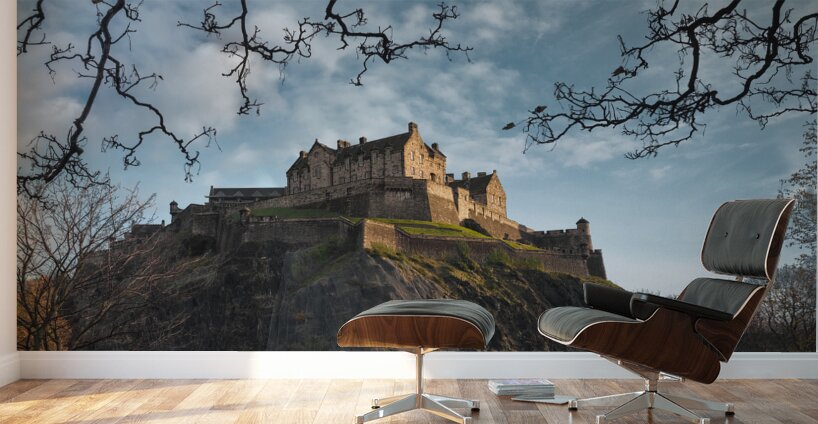 Edinburgh Castle from Princess St Gardens Wall Murals