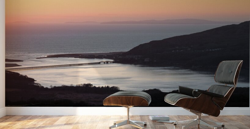 Barmouth Bridge at Sunset Wall Murals