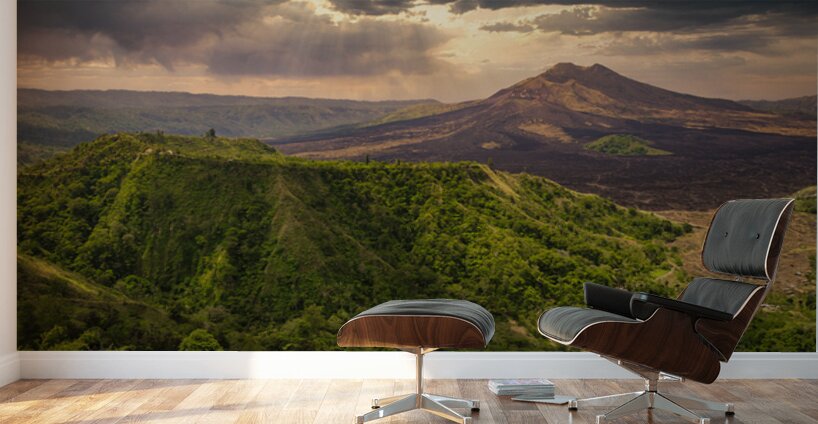 View towards Mount Merapi Wall Murals