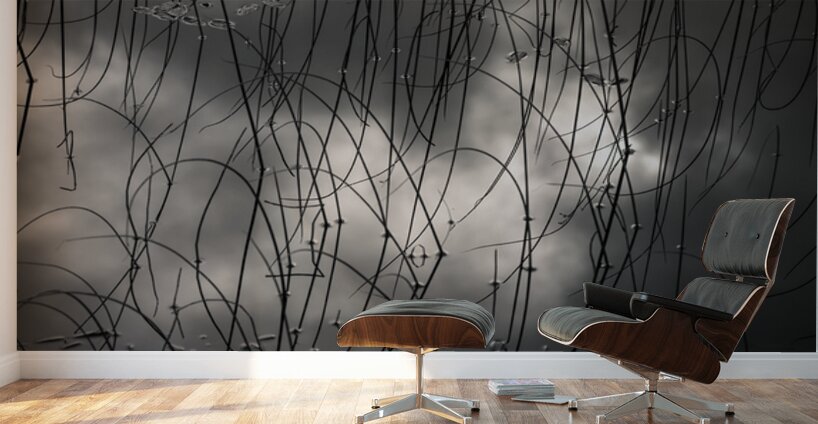 Reeds and Clouds Wall Murals
